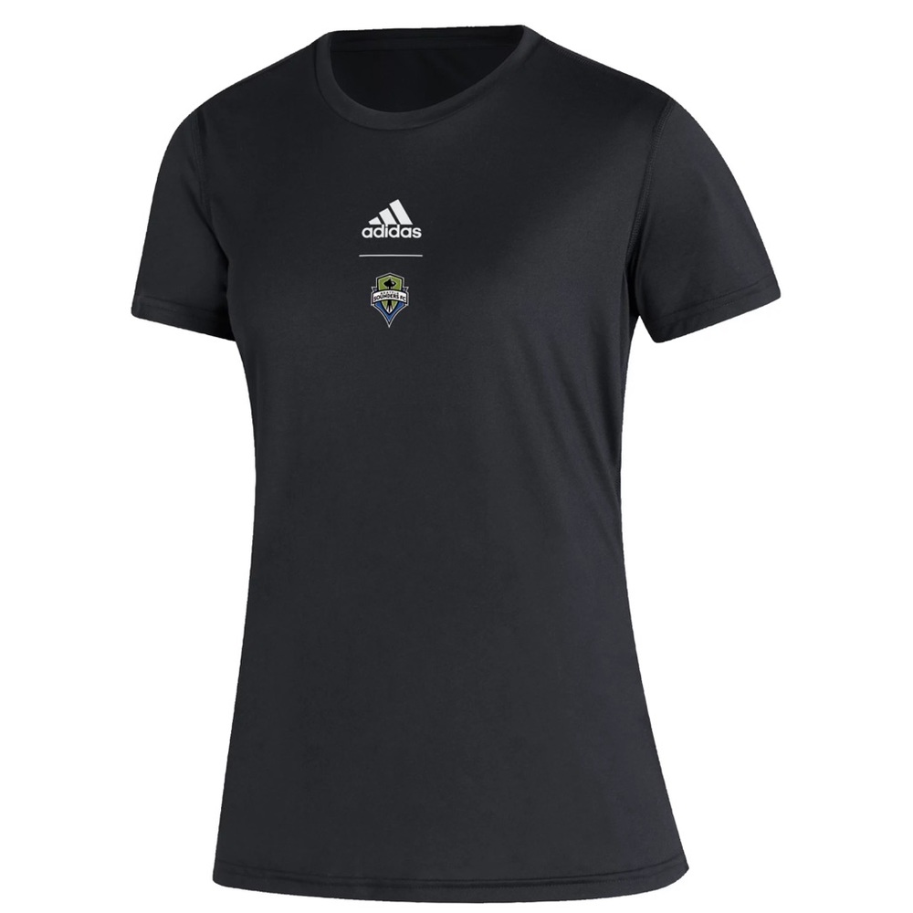 adidas Women's Medium Seattle Sounders '22 Black Repeat T-Shirt Black MLS HE7564